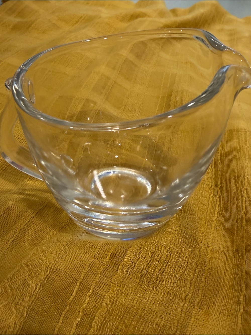 Vintage Clear Glass Creamer Pitcher -
